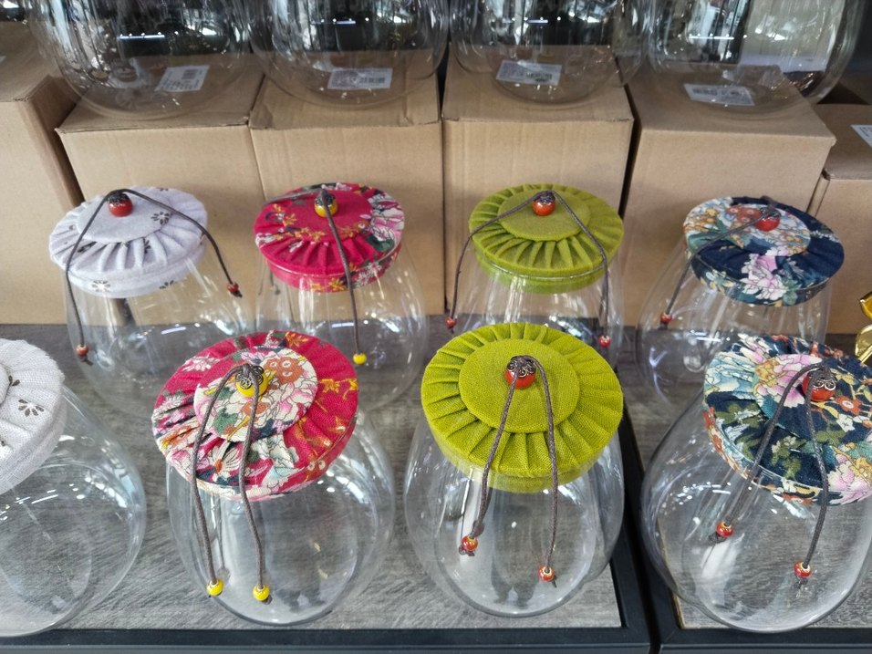 Renkli bez Kapaklı Cam kavanoz renk ev litre seçiniz - Görsel 2