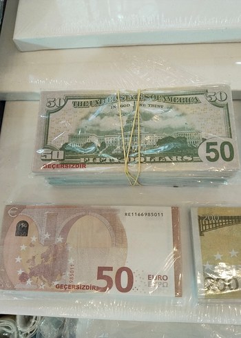 Beyaz Hediye Paketi İçinde Sahte Para 50 li deste - Görsel 6