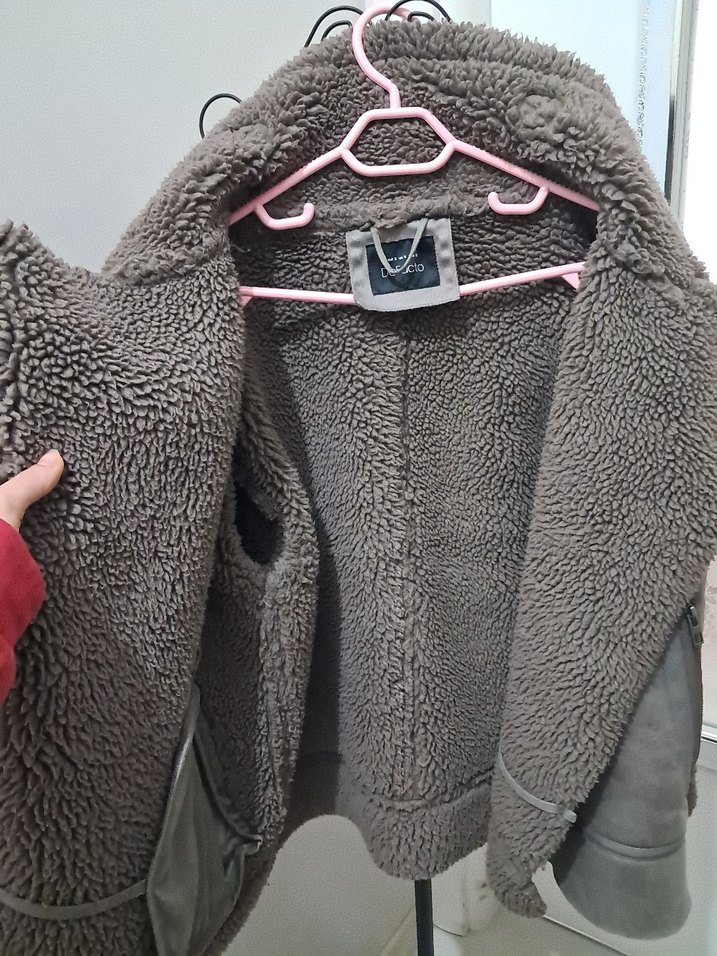 Gri  Kadın Süet Kürk Detaylı Ceket - Görsel 4