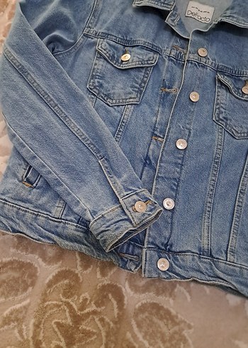 Düğmeli Mavi Denim Ceket - Görsel 2