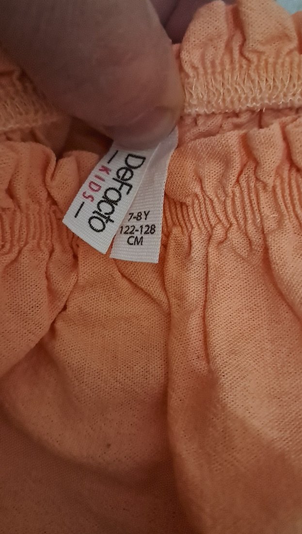 Kız Çocuk Bej Keten Düğmeli Bohem Elbise - Görsel 2