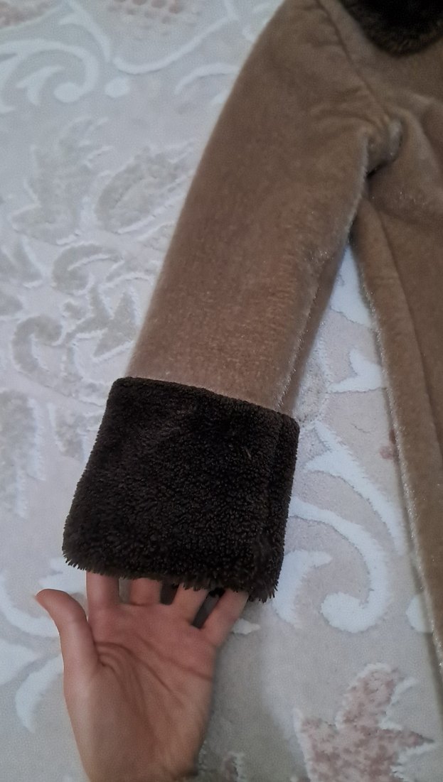 Kahverengi Kürk Detaylı Kız çocuk Kabanı - Görsel 2