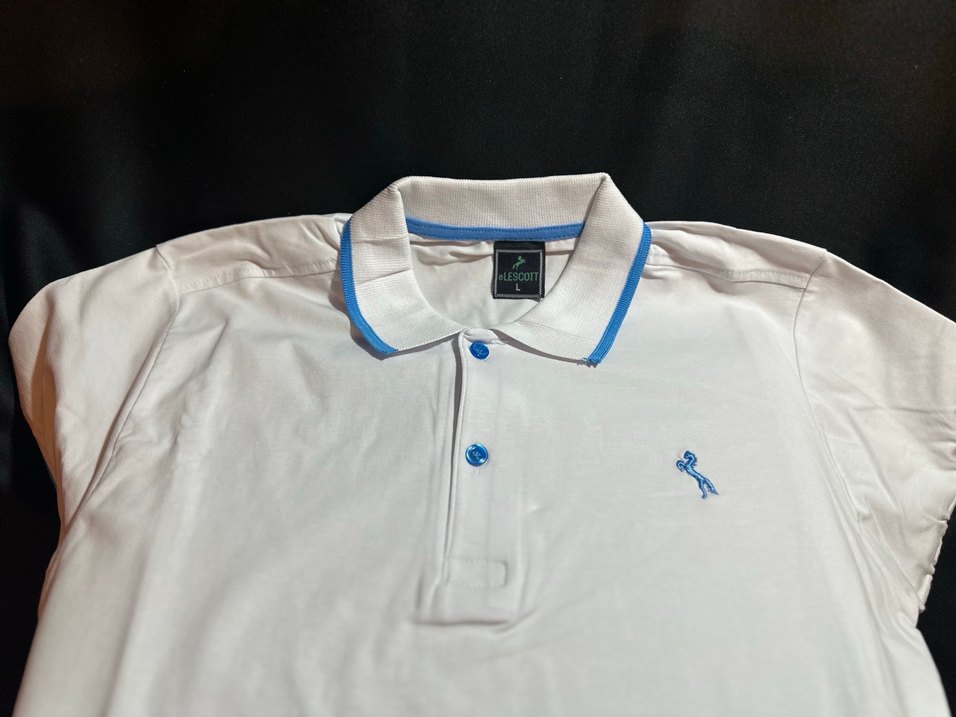 Düğmeli Beyaz Erkek Polo Tişört - Görsel 2