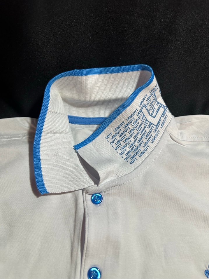 Düğmeli Beyaz Erkek Polo Tişört - Görsel 3