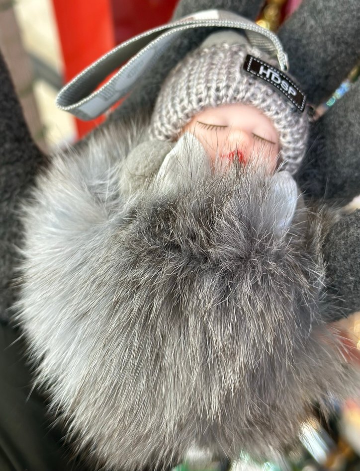 Pembe Kürklü Peluş Anahtarlık Charm - Görsel 4