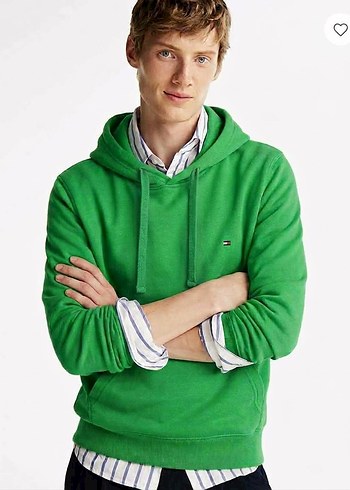 Tommy Hilfiger Yesil Kapusonlu Erkek Sweatshirt