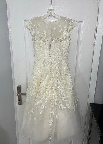 Oleg Cassini Beyaz Elbise Gelinlik - Görsel 2