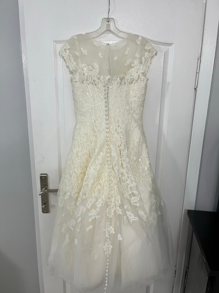 Oleg Cassini Beyaz Elbise Gelinlik - Görsel 2