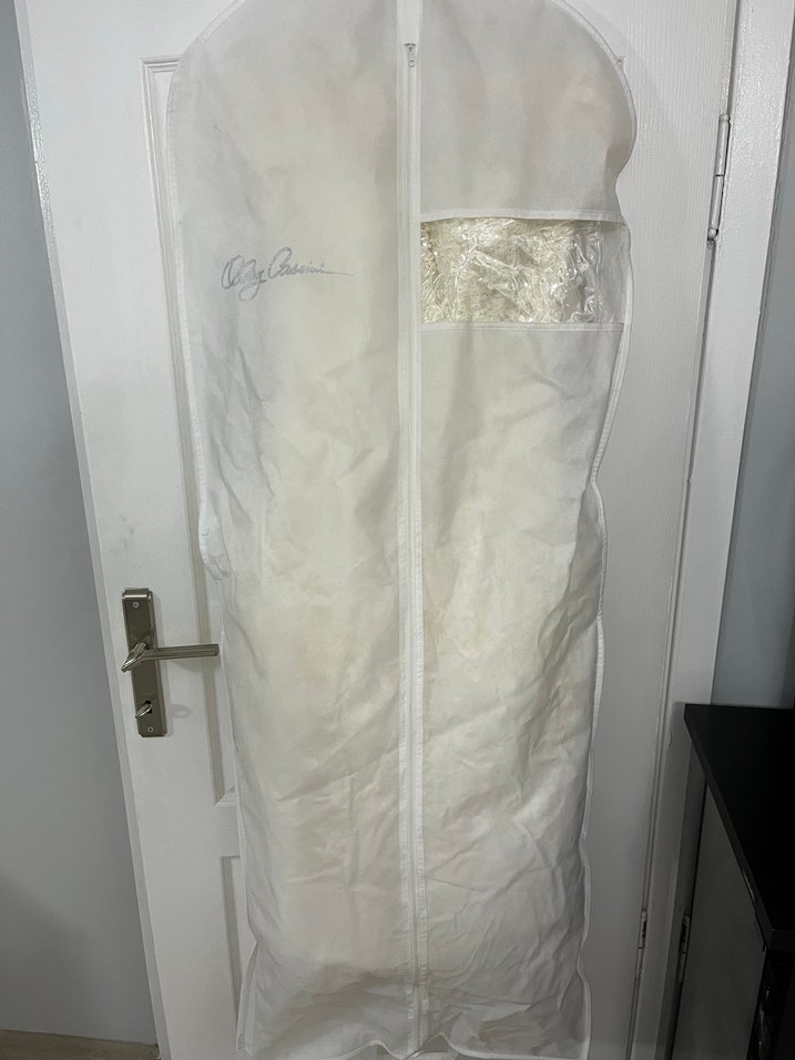 Oleg Cassini Beyaz Elbise Gelinlik - Görsel 4