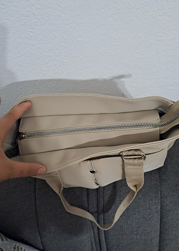 Bej Kadın Günlük Fermuarlı Çanta - Görsel 3