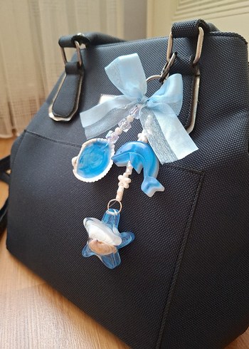 Mavi Püsküllü Bohem Anahtarlık - Görsel 2