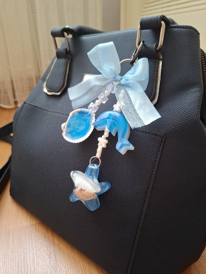 Mavi Püsküllü Bohem Anahtarlık - Görsel 2