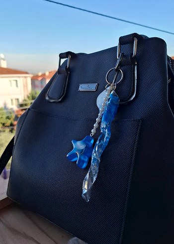 Mavi Zincir Detaylı Kadın Anahtarlık - Görsel 4