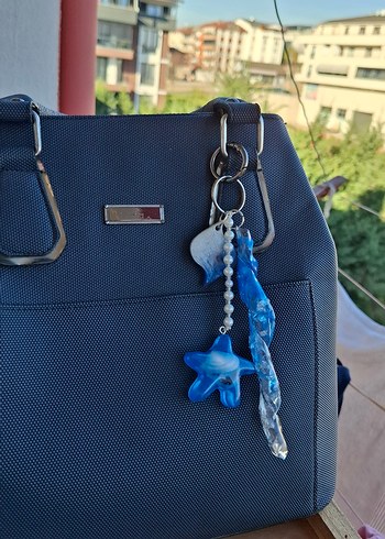 Mavi Zincir Detaylı Kadın Anahtarlık - Görsel 3