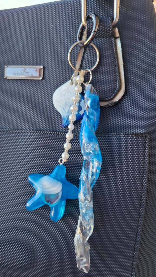 Mavi Zincir Detaylı Kadın Anahtarlık - Görsel 2