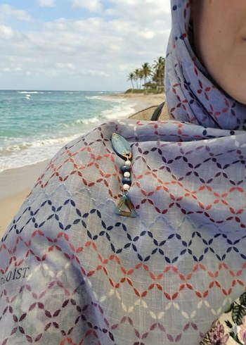 Mavi boncuk detaylı broş - Görsel 5