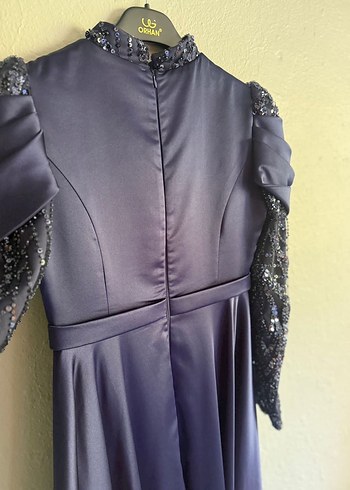 Mor Drapeli Uzun Kadın Abiye Elbise - Görsel 5