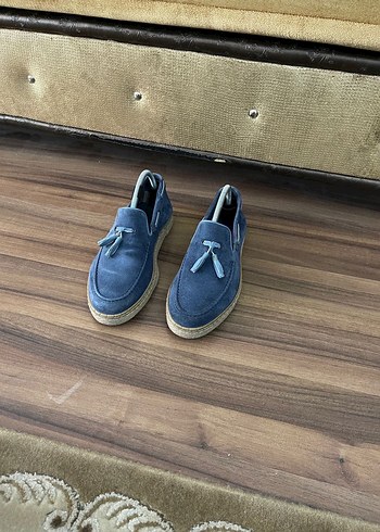 Erkek Mavi Süet Püsküllü Loafer Ayakkabı - Görsel 3