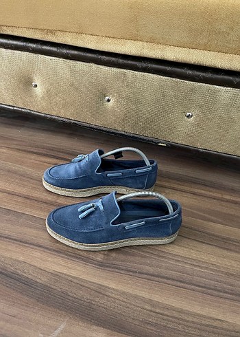 Erkek Mavi Süet Püsküllü Loafer Ayakkabı - Görsel 4