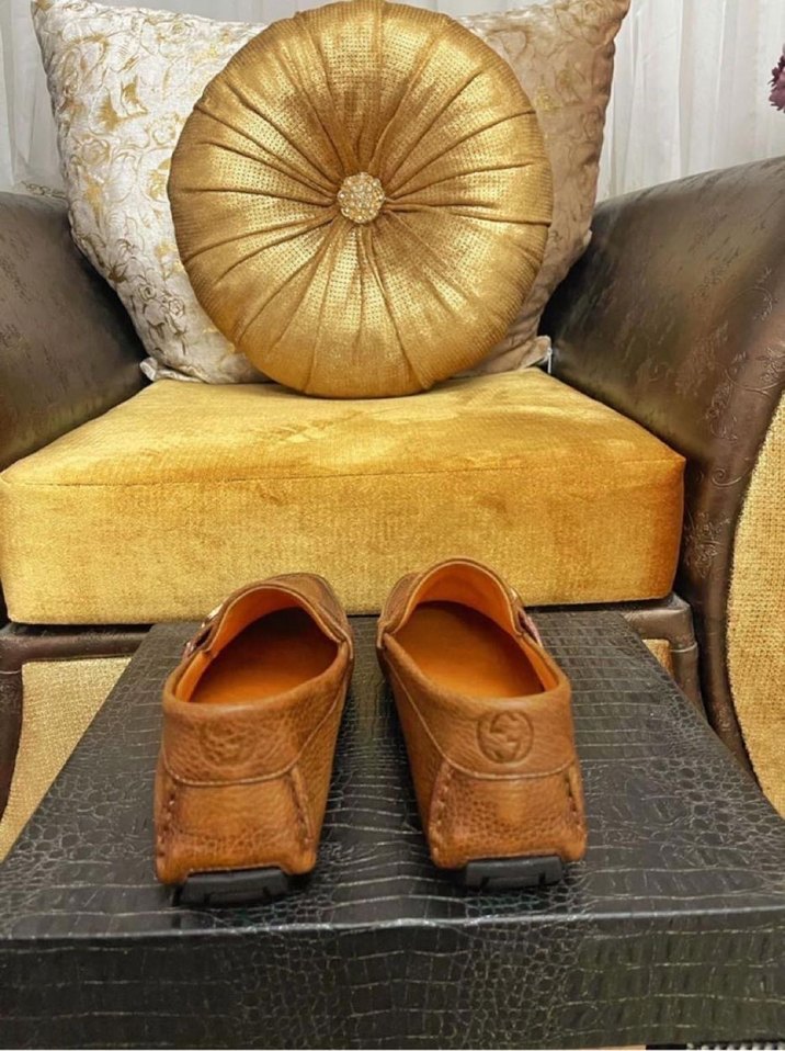 Gucci marka Kahverengi Deri Tokalı Erkek Klasik Loafer - Görsel 5