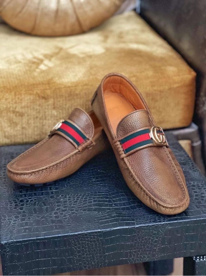 Gucci marka Kahverengi Deri Tokalı Erkek Klasik Loafer - Görsel 3