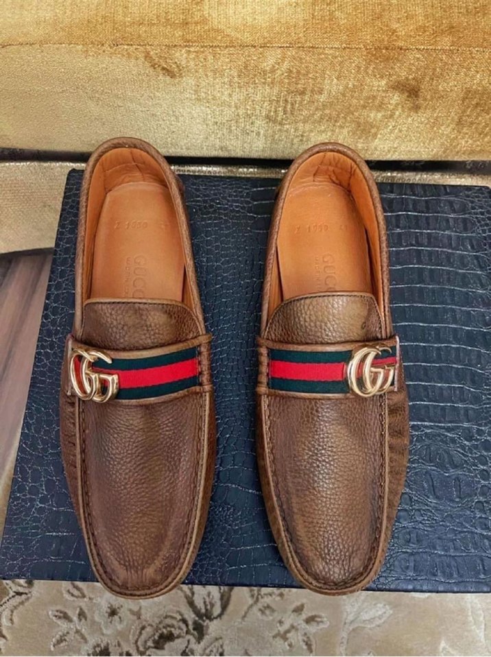 Gucci marka Kahverengi Deri Tokalı Erkek Klasik Loafer - Görsel 2