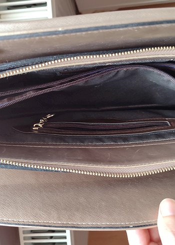 Metalik Bronz Kadın El Çantası - Görsel 6