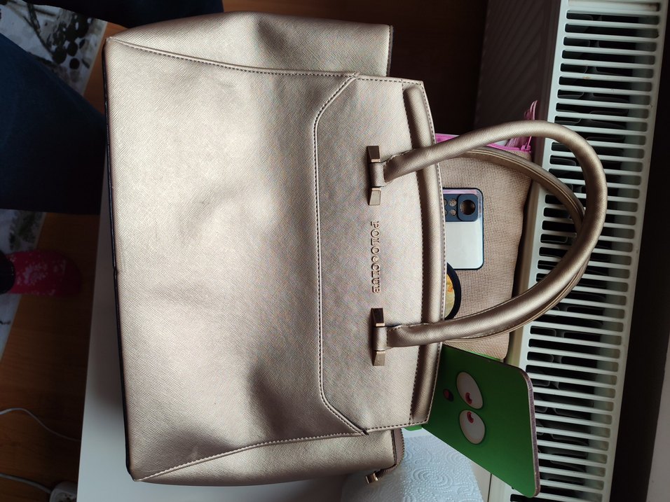 Metalik Bronz Kadın El Çantası - Görsel 4