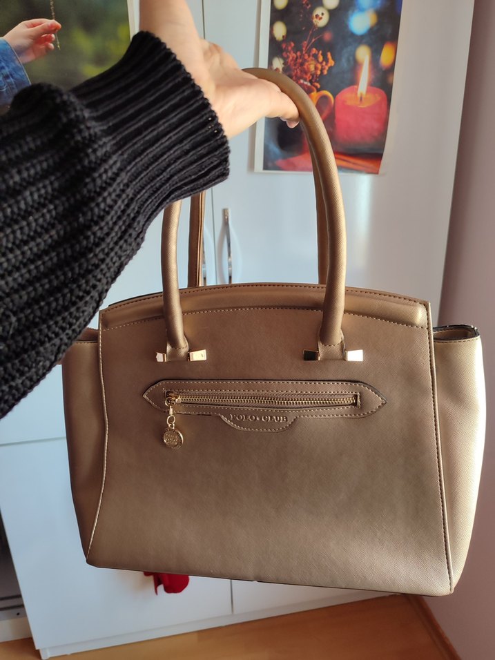 Metalik Bronz Kadın El Çantası - Görsel 2