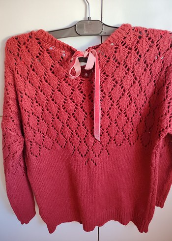 DEFACTO Kırmızı Örgü Bohem Kadın Kazak - Görsel 5