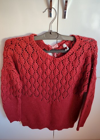 DEFACTO Kırmızı Örgü Bohem Kadın Kazak - Görsel 8