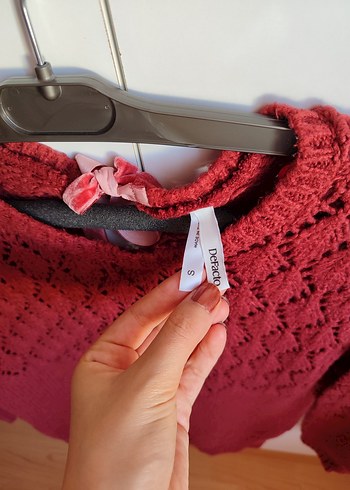 DEFACTO Kırmızı Örgü Bohem Kadın Kazak - Görsel 2