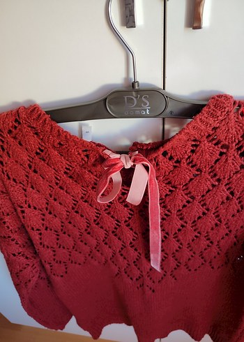 DEFACTO Kırmızı Örgü Bohem Kadın Kazak - Görsel 4