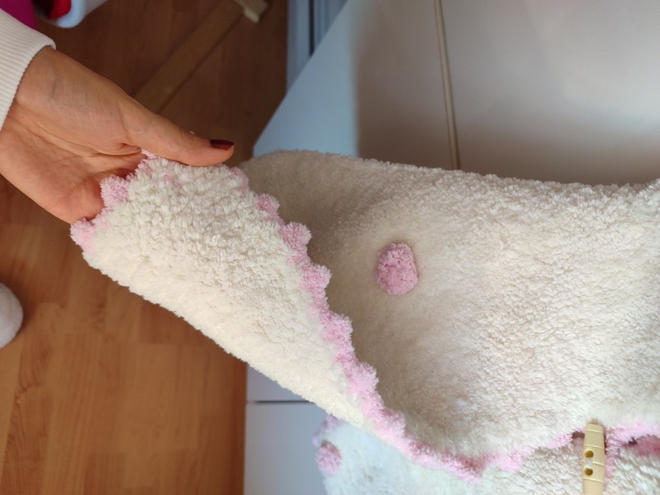 Kız Çocuk Beyaz Örgü Panço - Görsel 2