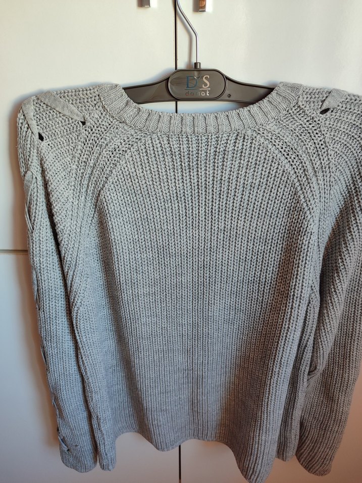 LCW Gri Kadın Triko Kazak - Görsel 5