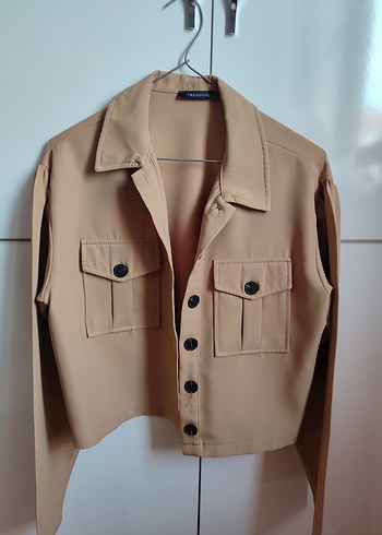 Trendyolmilla Camel Rengi Düğmeli Kadın Ceket - Görsel 4