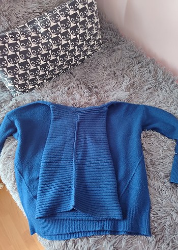 Addax Lacivert Boğazlı Örgü Salaş Kadın Kazak - Görsel 8