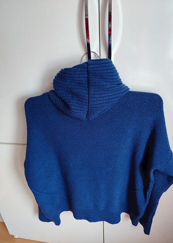 Addax Lacivert Boğazlı Örgü Salaş Kadın Kazak - Görsel 6