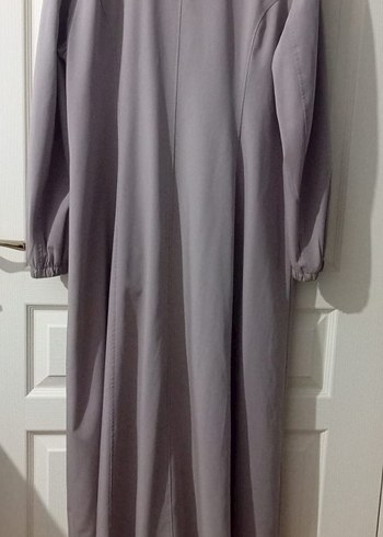 Bej Uzun Kol Düğmeli Tesettür Pardesü - Görsel 2