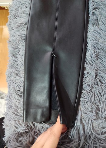 ZARA Siyah Deri Kadın Pantolon - Görsel 6