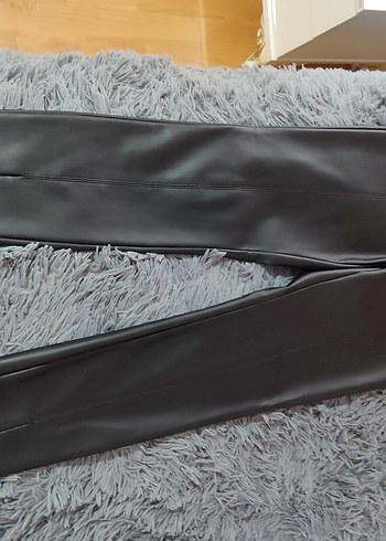 ZARA Siyah Deri Kadın Pantolon - Görsel 5