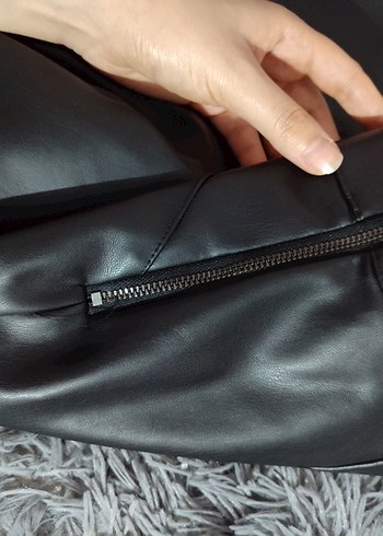 ZARA Siyah Deri Kadın Pantolon - Görsel 12