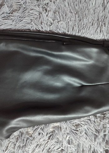 ZARA Siyah Deri Kadın Pantolon - Görsel 15
