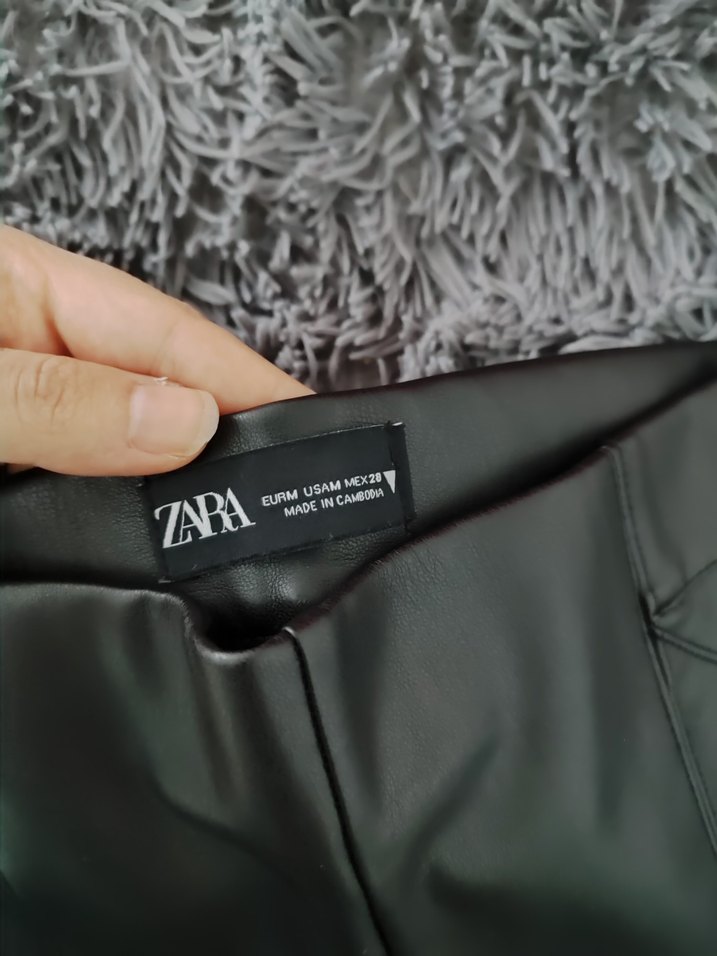 ZARA Siyah Deri Kadın Pantolon - Görsel 4