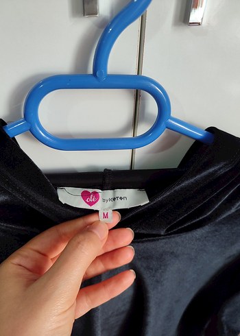 KOTON Siyah Kadın Uzun Kollu Kapüşonlu Kadife Sweatshirt - Görsel 8