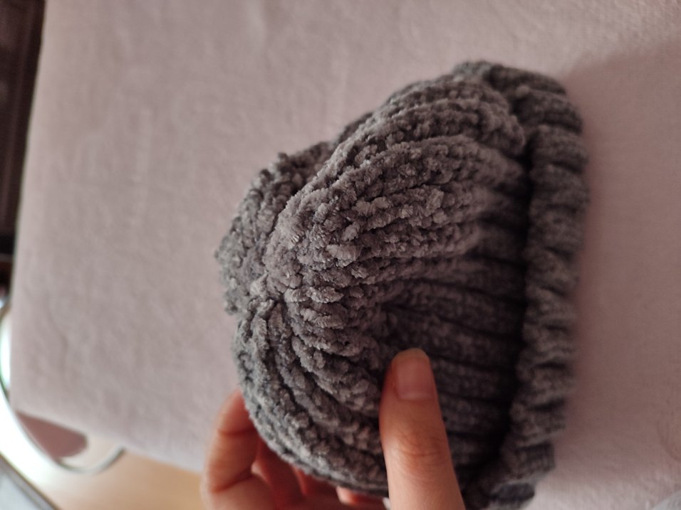 Gri Kadın Örgü Bere - Görsel 4