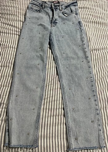Diğer Yuksek Bel Acik Mavi Denim Jean