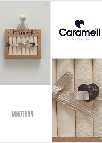 Caramell Nakışlı Yenidoğan Ağız Mendili - Görsel 4