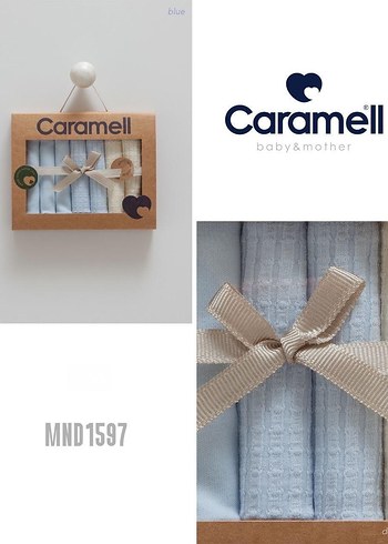 Caramell Nakışlı Yenidoğan Ağız Mendili - Görsel 2