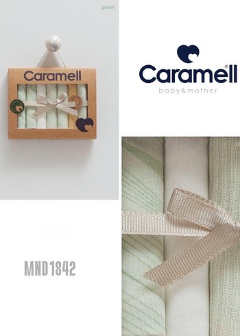 Caramell Nakışlı Yenidoğan Ağız Mendili - Görsel 3